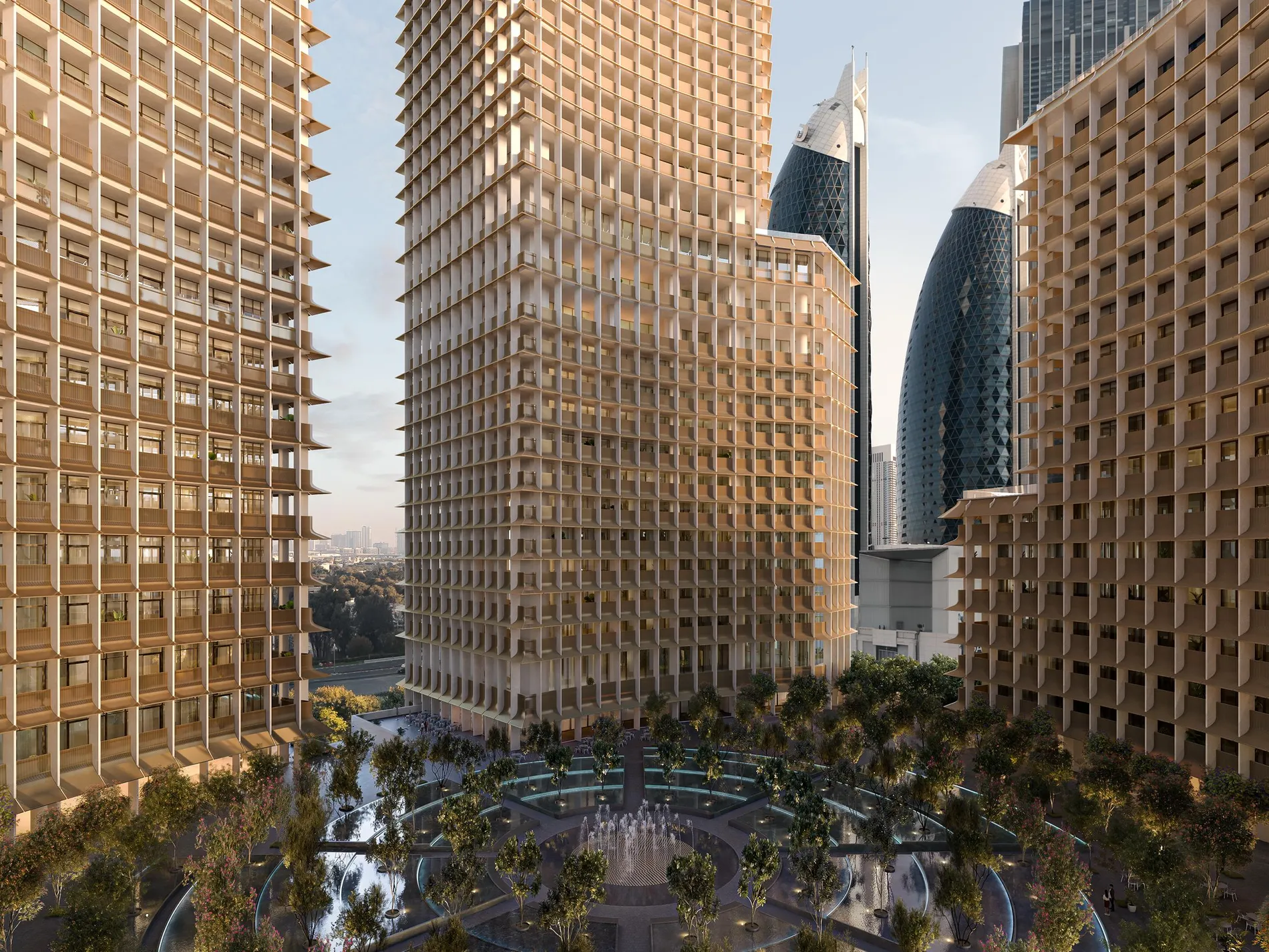 Landscaped gardens among the towers — Carlyle Residences Dubai