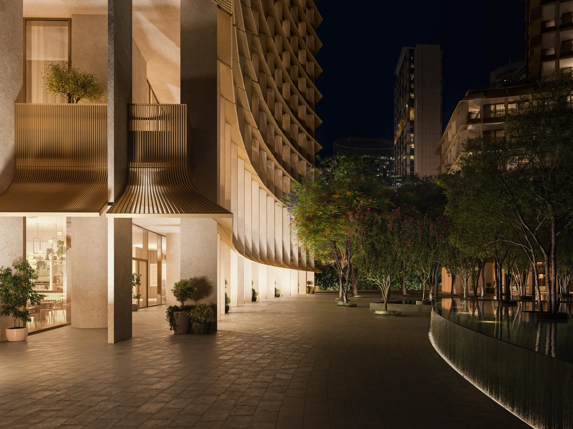 Landscaped piazza, Level 01 — Carlyle Residences Dubai